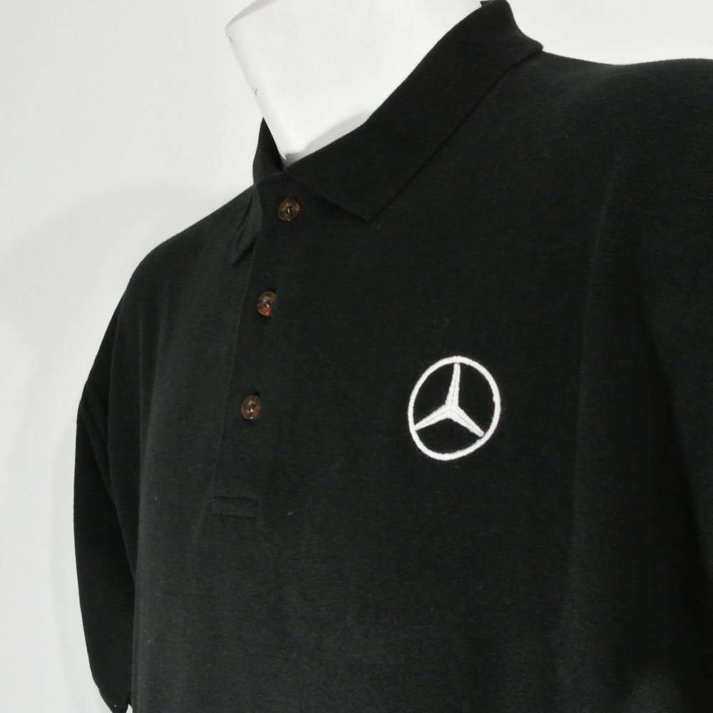 MERCEDES Car Dealership Employee Uniform Polo Shirt Black NEW Size L Large